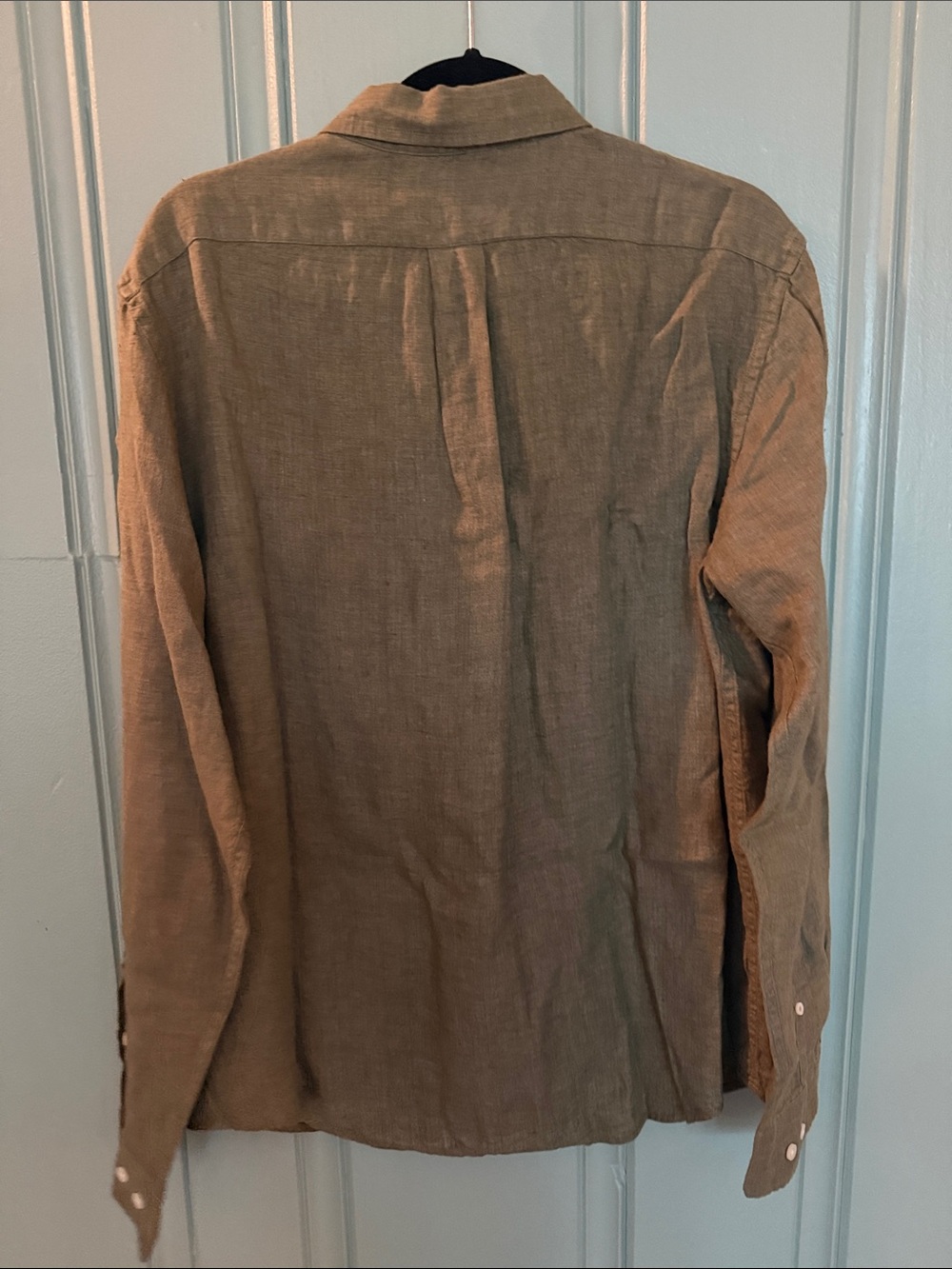 Banana Republic 100% Linen Olive Linen Button-Front Shirt - Picture 5 of 5